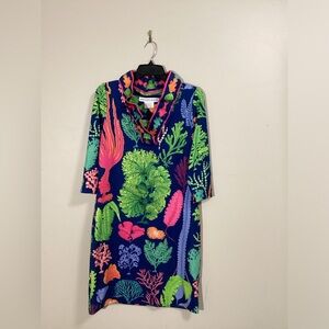 Gretchen Scott Ruffneck Jersey Dress Size M, excellent condition